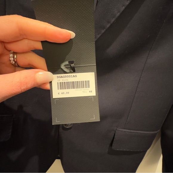 NWT- Doppelgänger Navy Blazer Men's Black Blazer Size 46 DGAGO 001AG - Picture 4 of 13